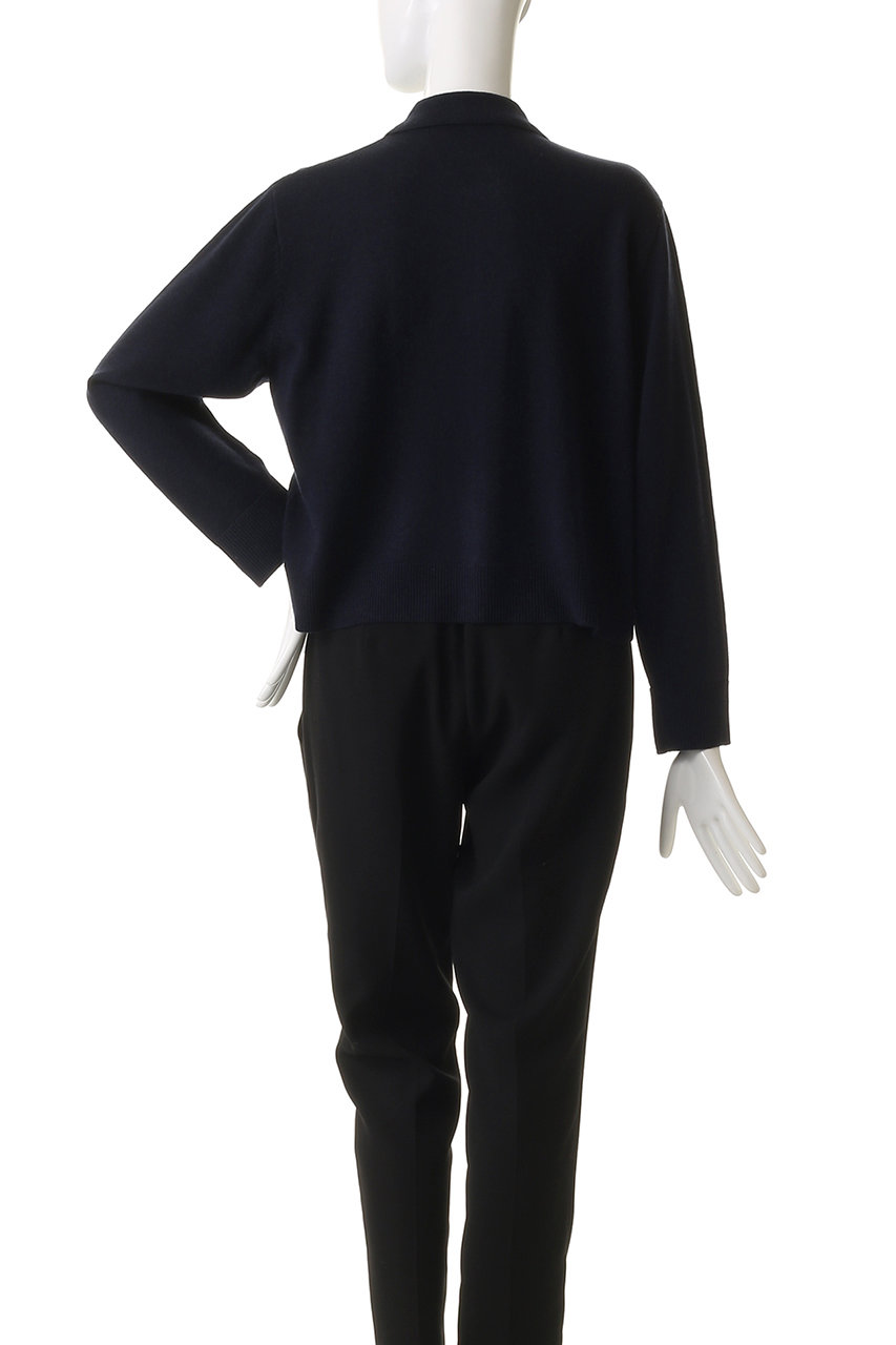 mizuiro ind(ミズイロインド)｜襟付きジップカーディガン/navy の通販