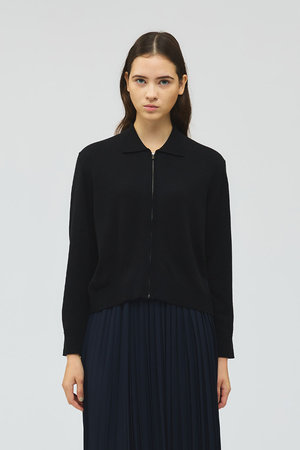 ミズイロインド/mizuiro indの襟付きジップカーディガン(110300/110303)