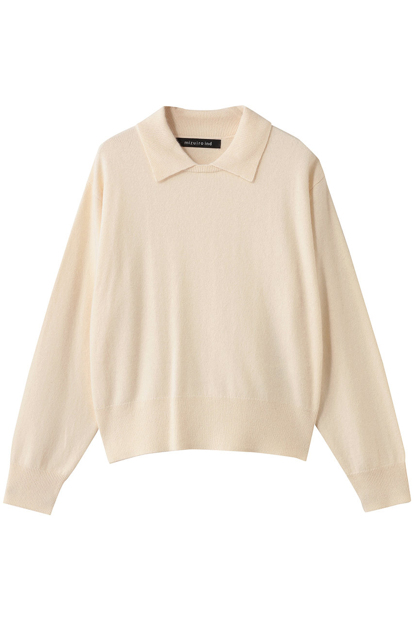 mizuiro ind(ミズイロインド)｜ハイゲージ襟付きプルオーバー/off