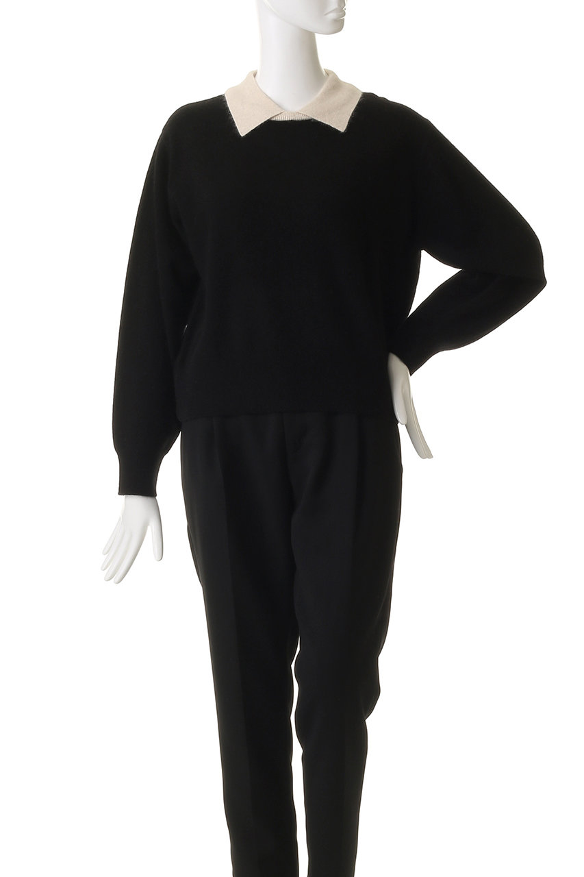 mizuiro ind(ミズイロインド)｜ハイゲージ襟付きプルオーバー/off