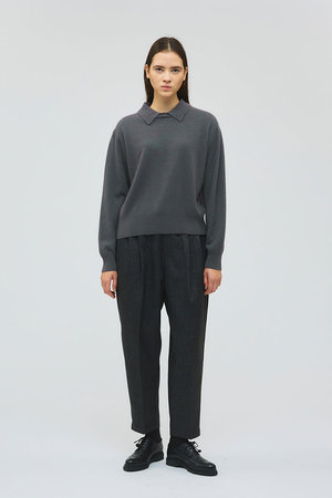 ミズイロインド/mizuiro indのハイゲージ襟付きプルオーバー(110300/110301)