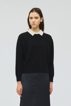 ミズイロインド/mizuiro indのハイゲージ襟付きプルオーバー(110300/110301)