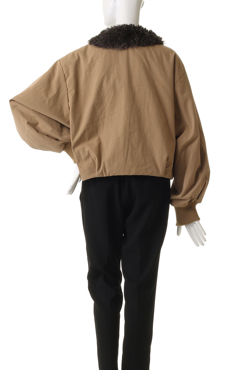 mizuiro ind(ミズイロインド)｜ボアカラーショートジャケット/beige の