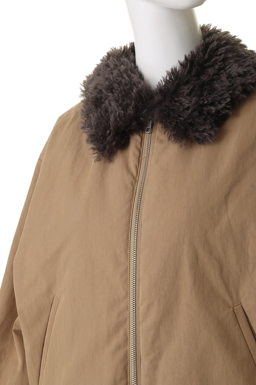 mizuiro ind(ミズイロインド)｜ボアカラーショートジャケット/beige の