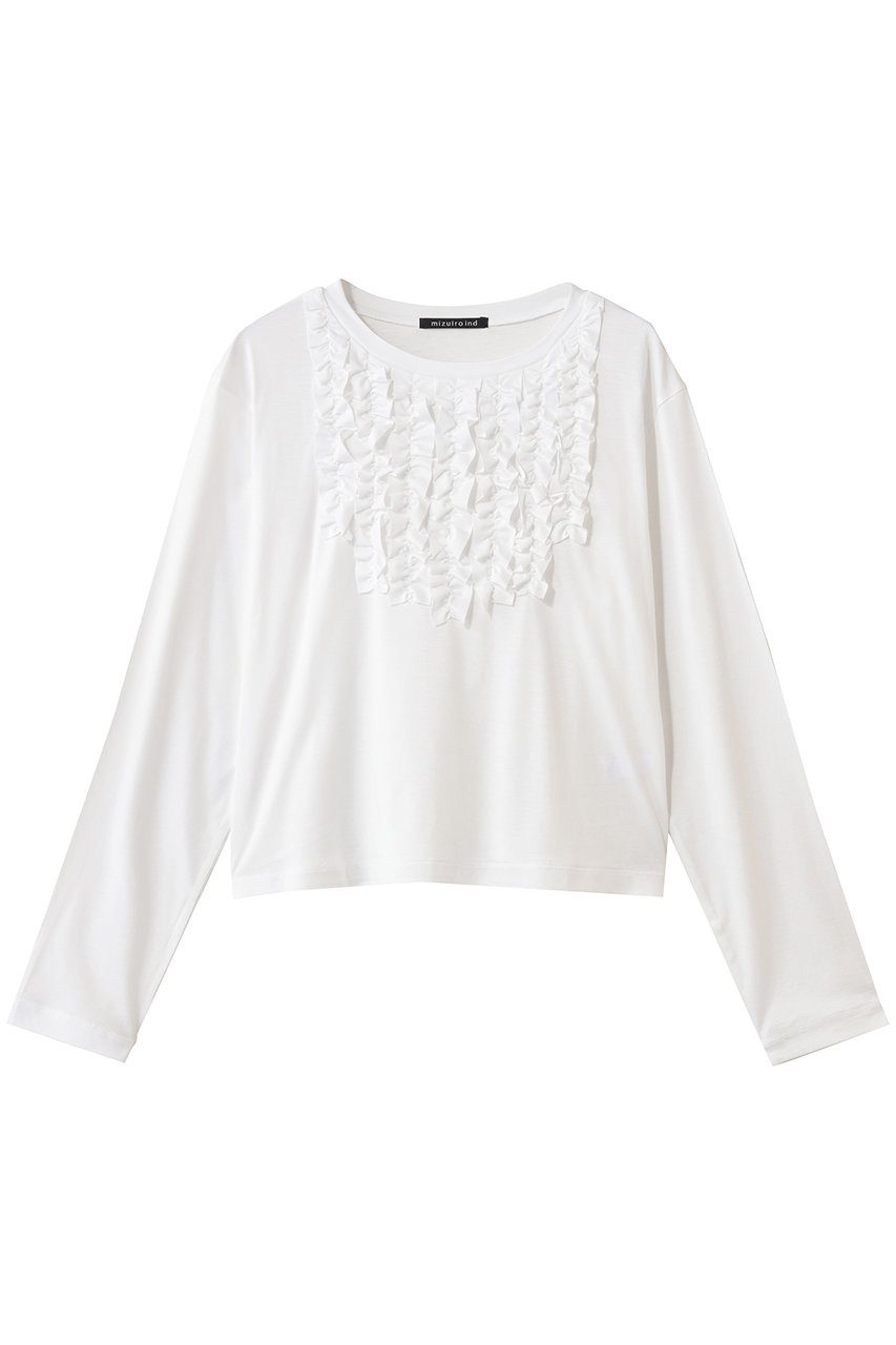 mizuiro ind(ミズイロインド)｜フロントフリルプルオーバー/off white