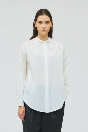 ミズイロインド/mizuiro indのリボンタイロングシャツ(110400/110403)