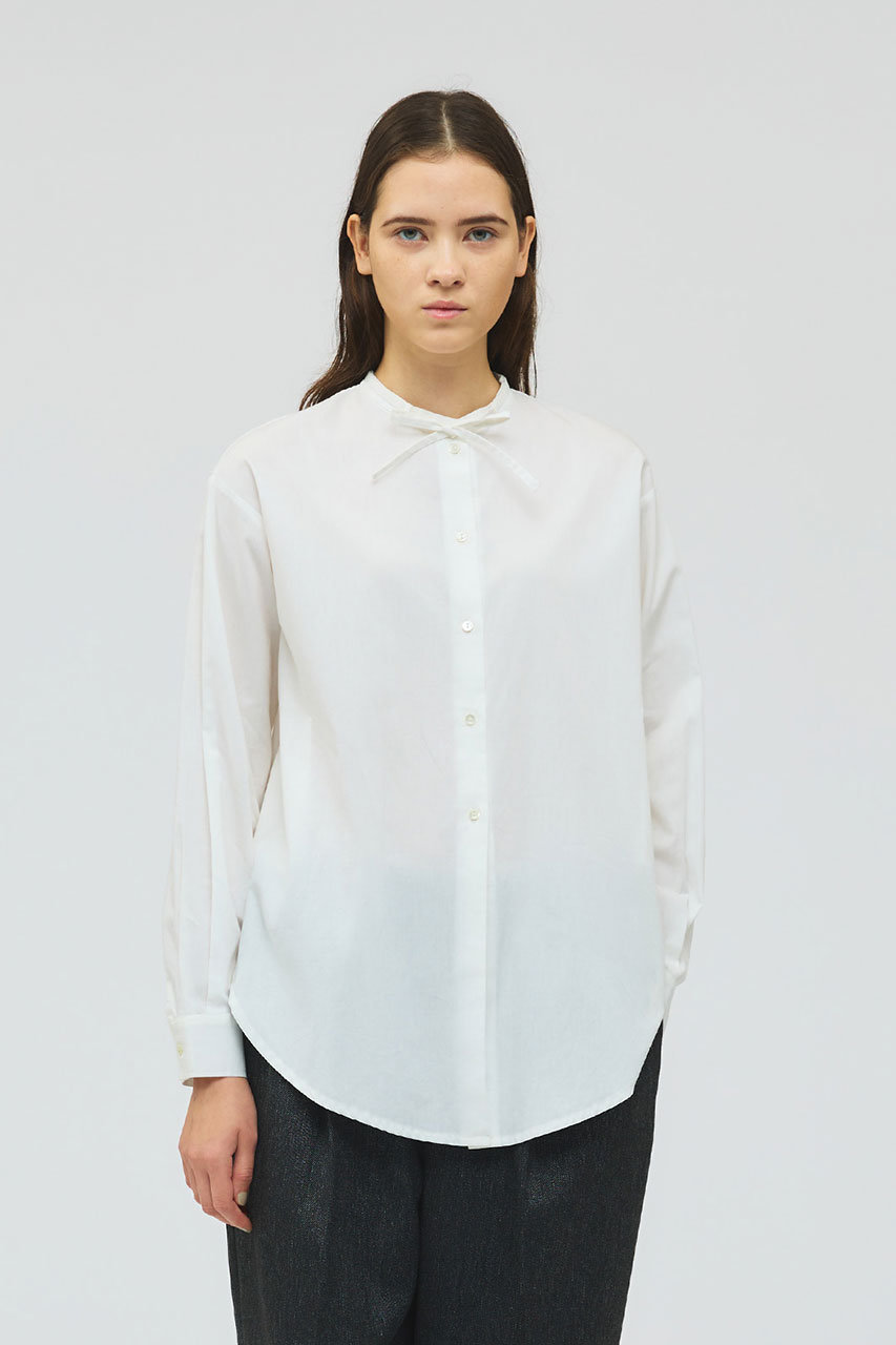 極美品✨ ミズイロインド 長袖 シャツ ブラウス 白 ホワイト 変形 幅広 ミズイロインド 長袖ブラウス 極美品✨ ミズイロインド 長袖 シャツ