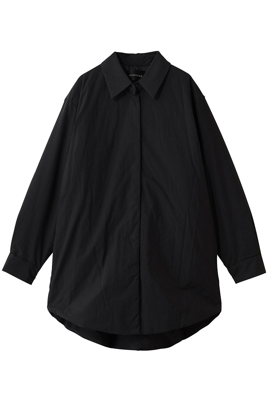 ミズイロインド/mizuiro indのワイドパディングシャツジャケット(black/4-270039)