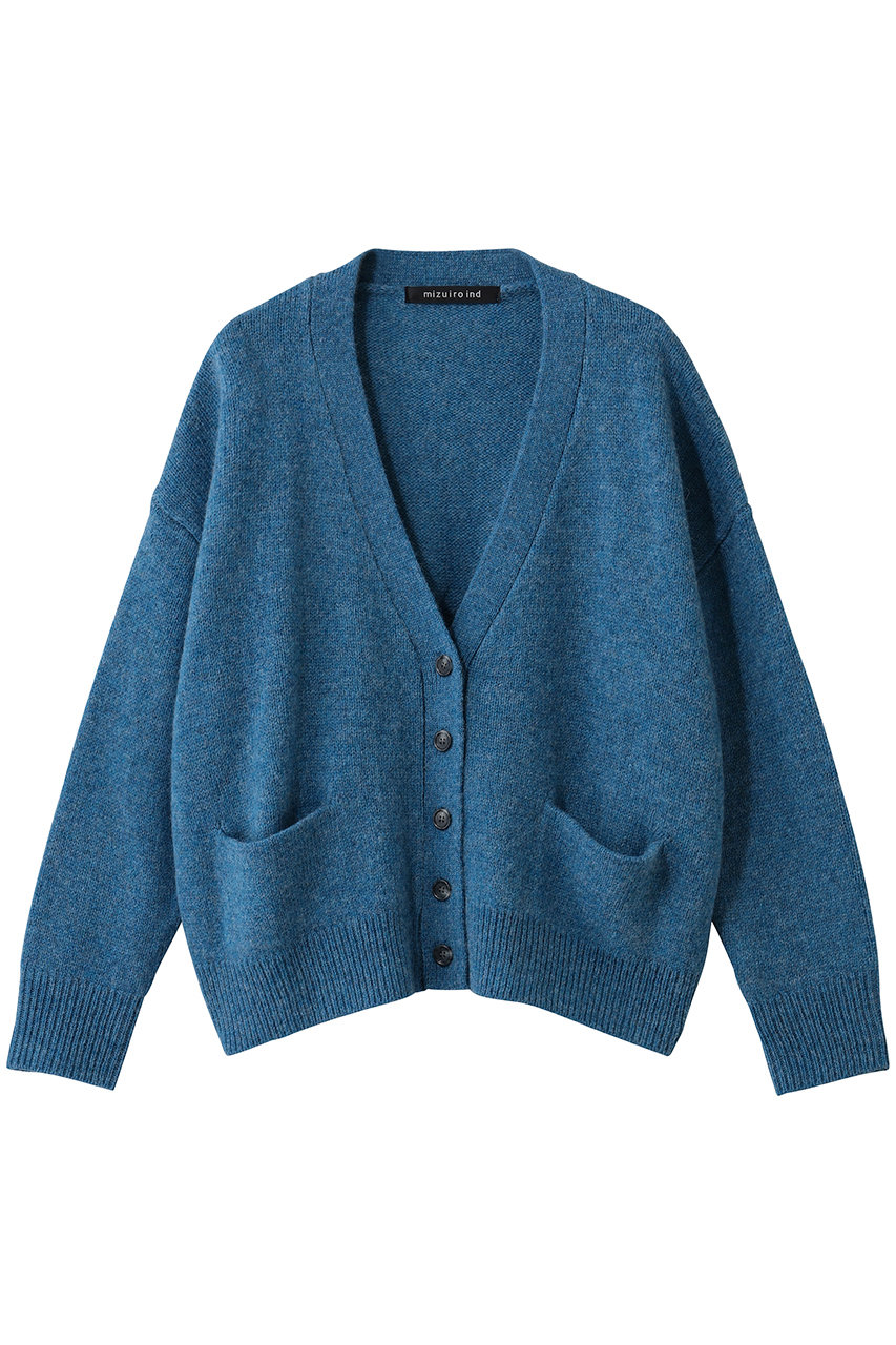 ミズイロインド/mizuiro indのMG/Vネックワイドカーディガン(blue/4-220094)