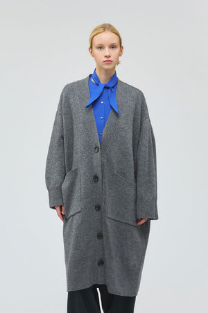 ミズイロインド/mizuiro indのワイドVネックカーディガン(110300/110303)