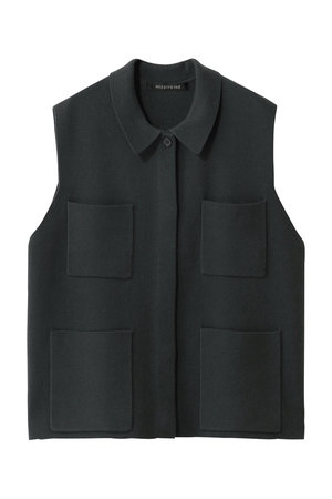 ミズイロインド/mizuiro indのwide vest with collar ベスト(110800/110806)