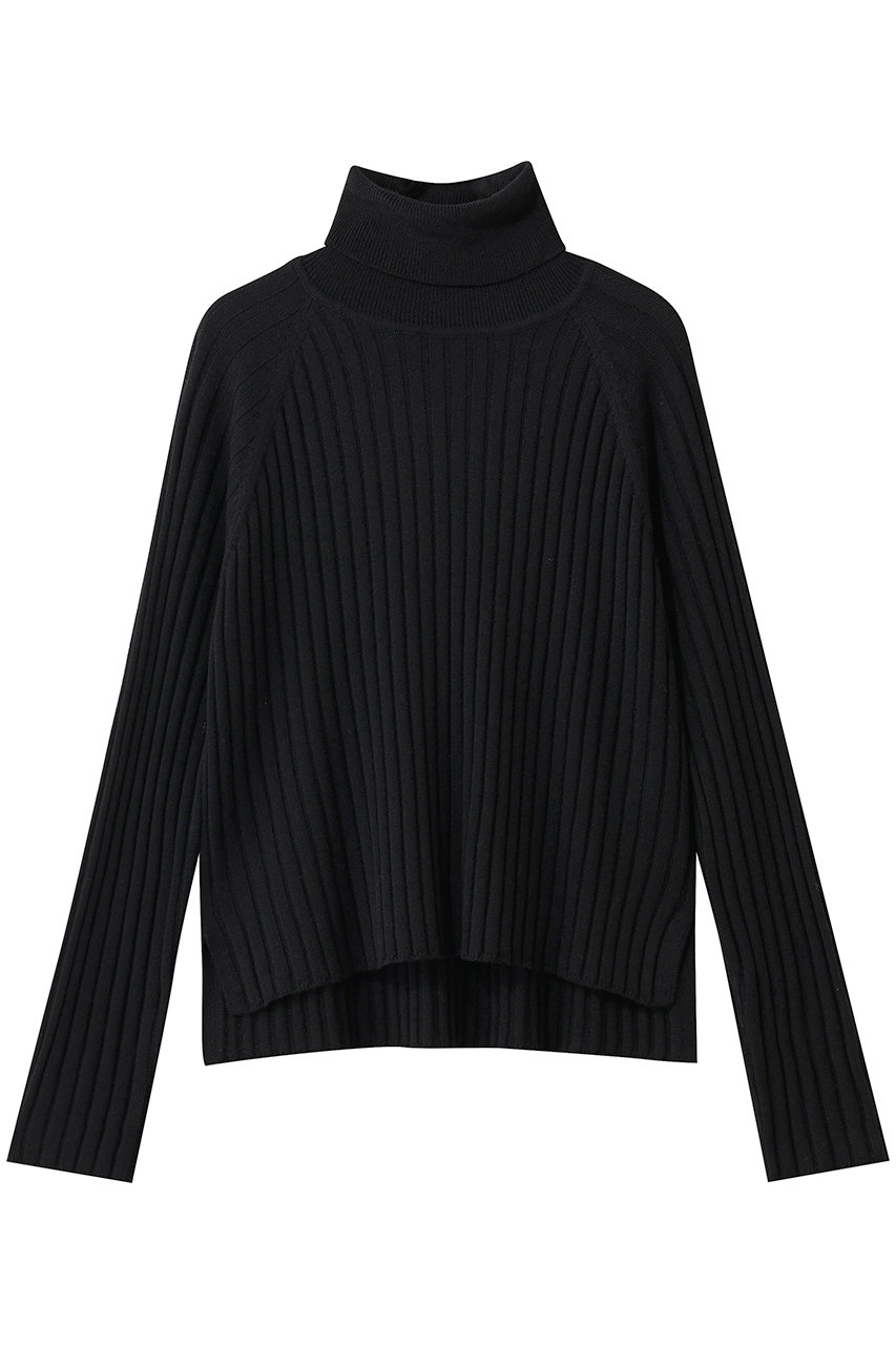 ミズイロインド/mizuiro indのwide rib high neck P/O プルオーバー(black/4-220108)