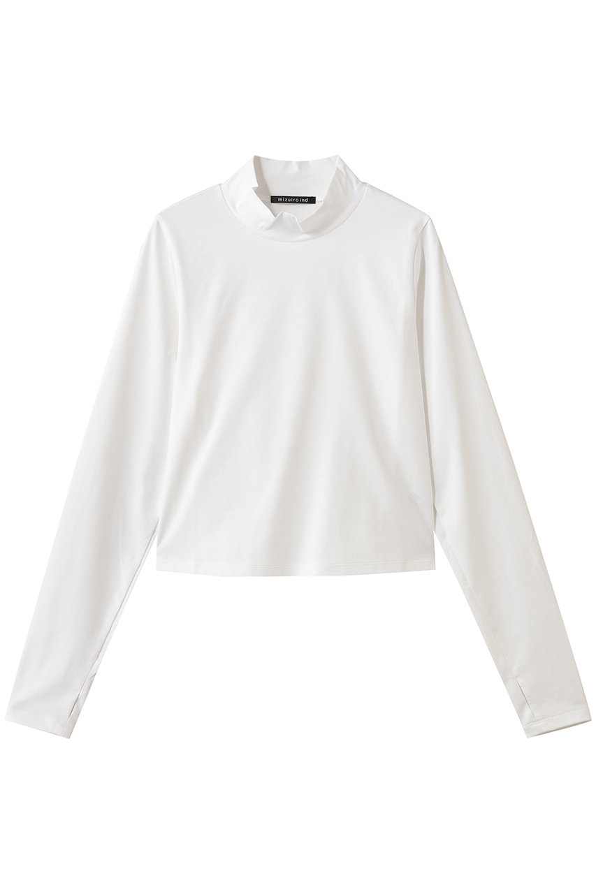 ミズイロインド/mizuiro indのmock neck T shirt シャツ(off white/4-210041)