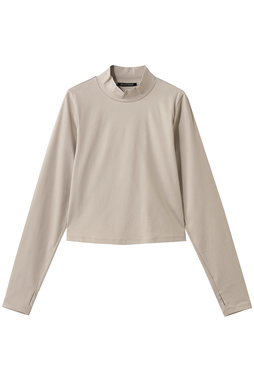 ミズイロインド/mizuiro indのmock neck T shirt シャツ(beige/4-210041)