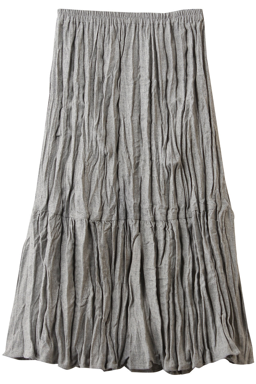 ミズイロインド/mizuiro indのwool blend tiered washer SK スカート(l.gray/4-260075)