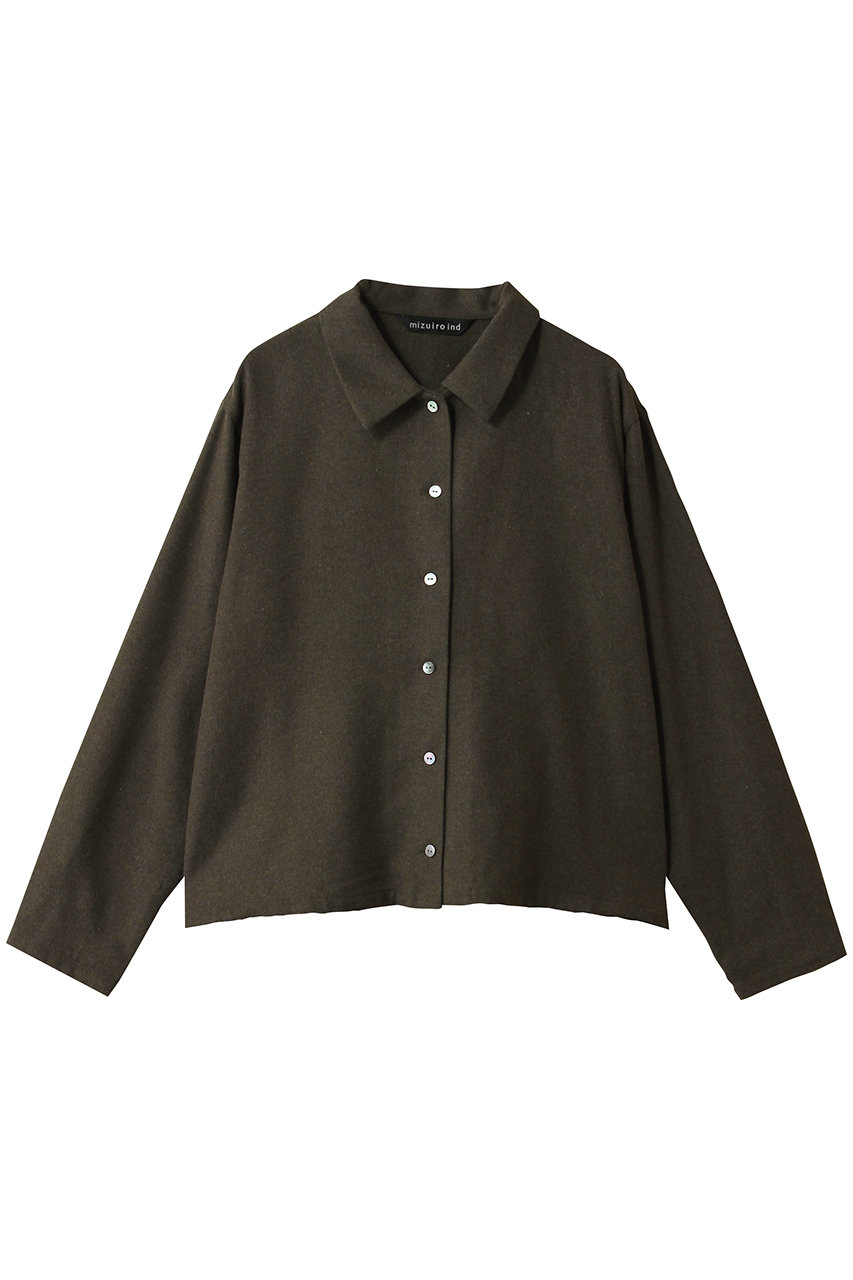 ミズイロインド/mizuiro indのwool blend basic shirt シャツ(brown/4-230067)