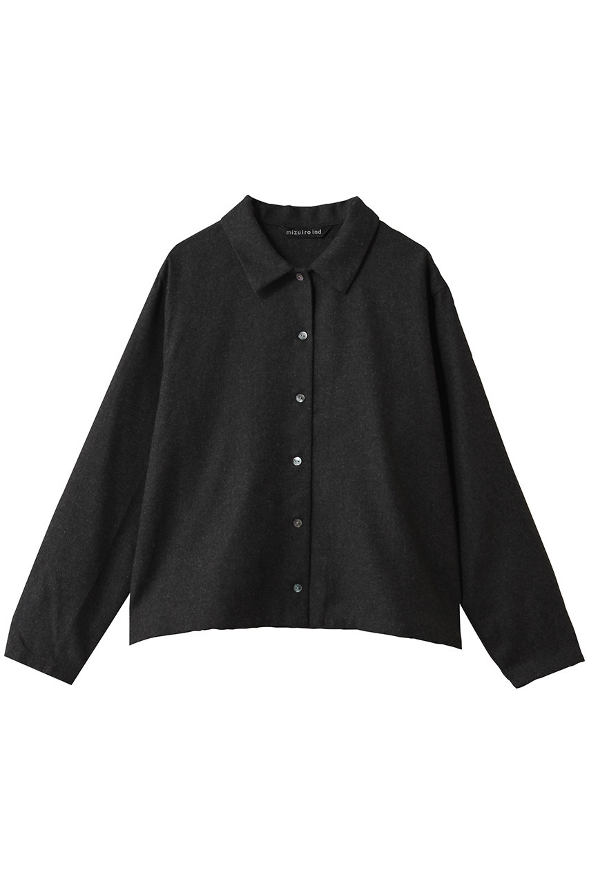 ミズイロインド/mizuiro indのwool blend basic shirt シャツ(c.gray/4-230067)