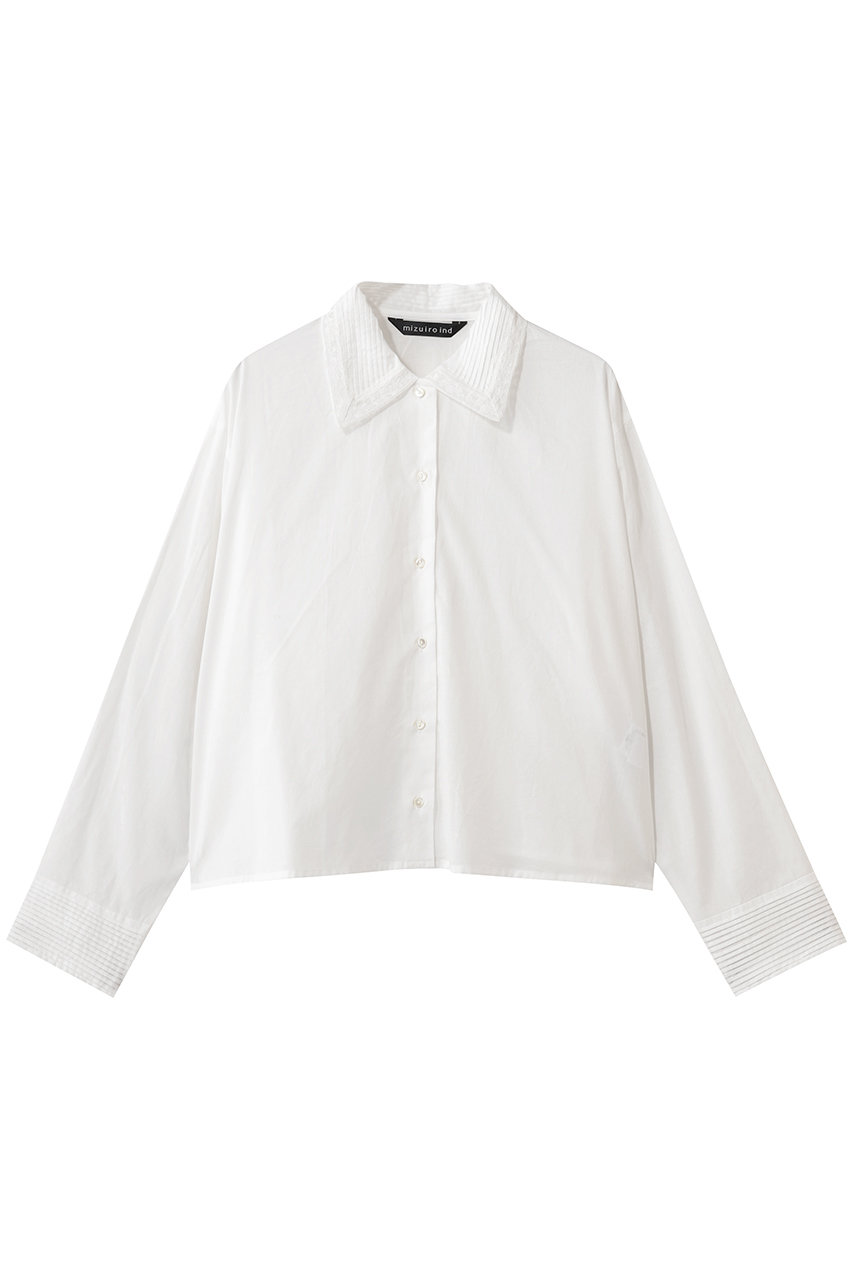 ミズイロインド/mizuiro indのpin tuck collar shirt シャツ(off white/1-230126)