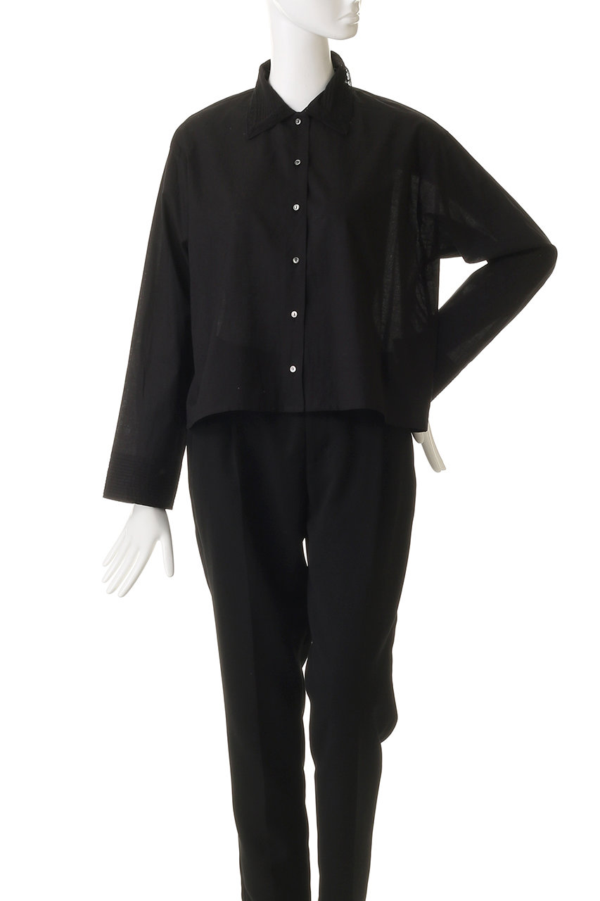 mizuiro ind(ミズイロインド)｜pin tuck collar shirt シャツ/off