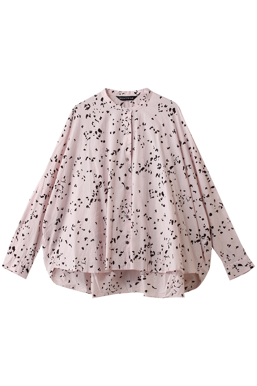 ミズイロインド/mizuiro indのprint back gather shirt シャツ(pink/1-230131)