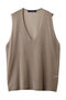 sheer deep V neck vest ベスト ミズイロインド/mizuiro ind beige