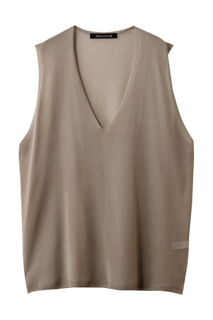 ミズイロインド/mizuiro indのsheer deep V neck vest ベスト(110300/110301)