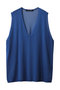 sheer deep V neck vest ベスト ミズイロインド/mizuiro ind blue