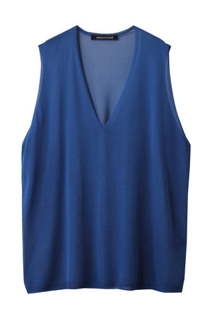 ミズイロインド/mizuiro indのsheer deep V neck vest ベスト(110300/110301)
