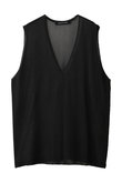 sheer deep V neck vest ベスト