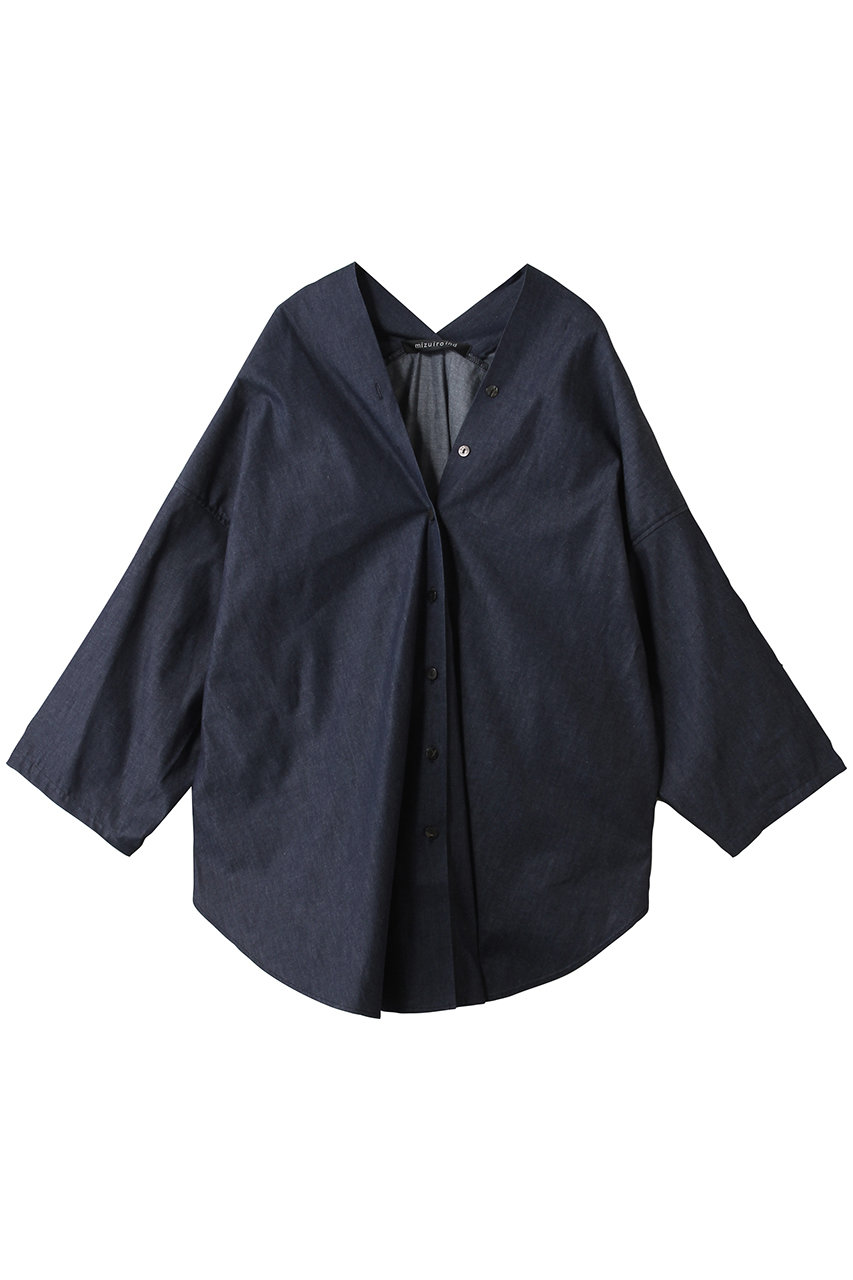mizuiro ind(ミズイロインド)｜V neck denim shirt シャツ/96 の通販