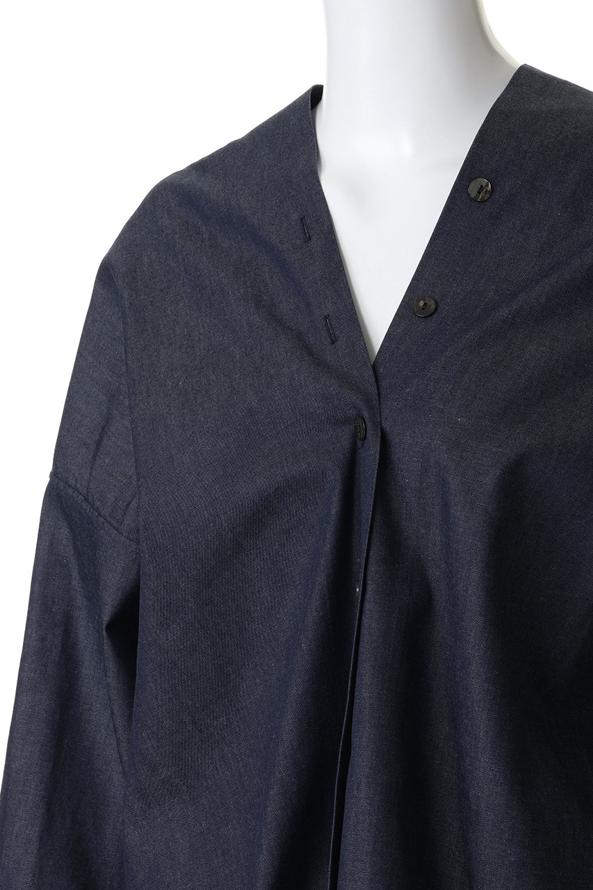 mizuiro ind(ミズイロインド)｜V neck denim shirt シャツ/96 の通販
