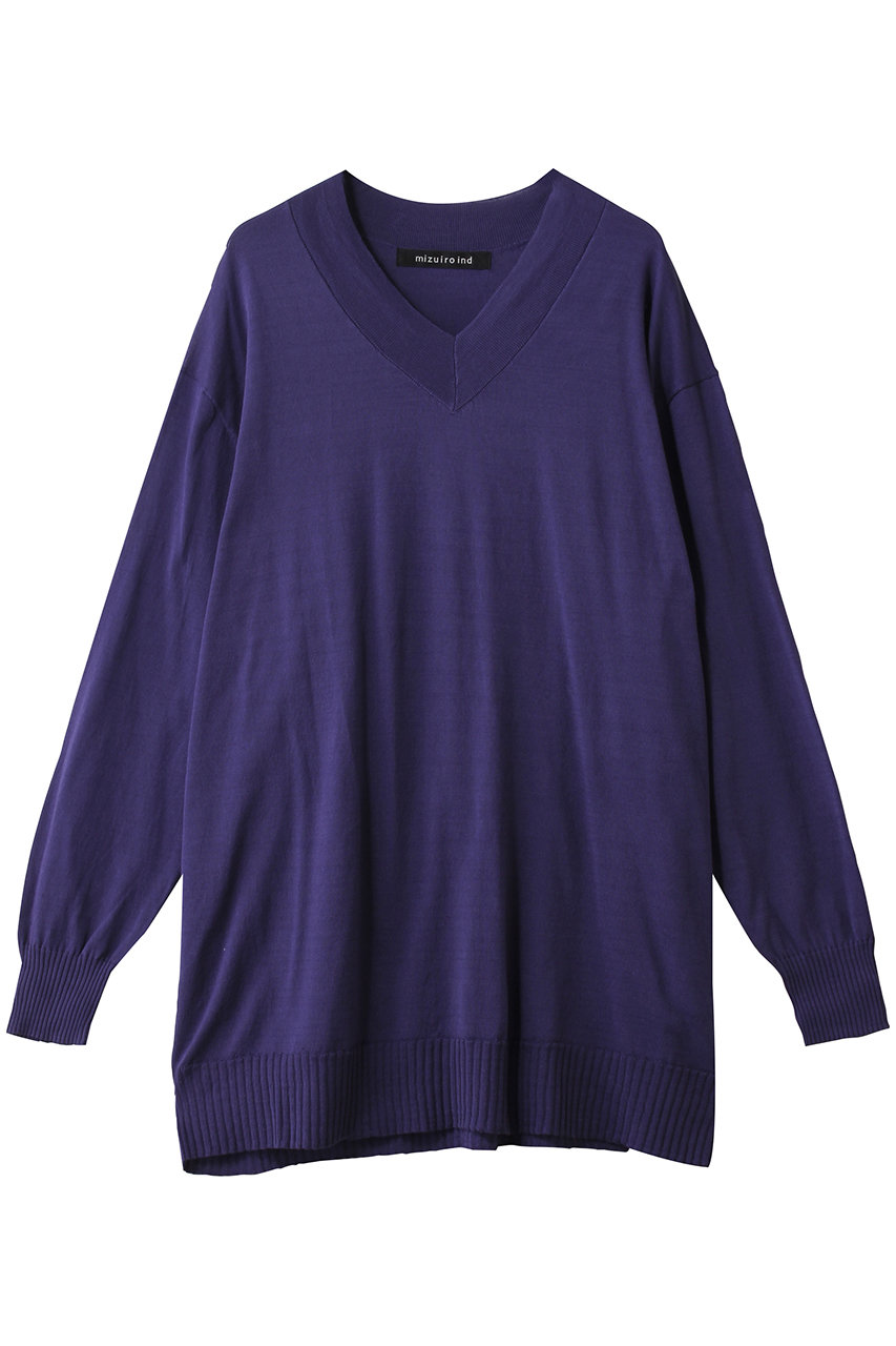 ミズイロインド/mizuiro indのV neck wide P/O プルオーバー(purple/1-220059)