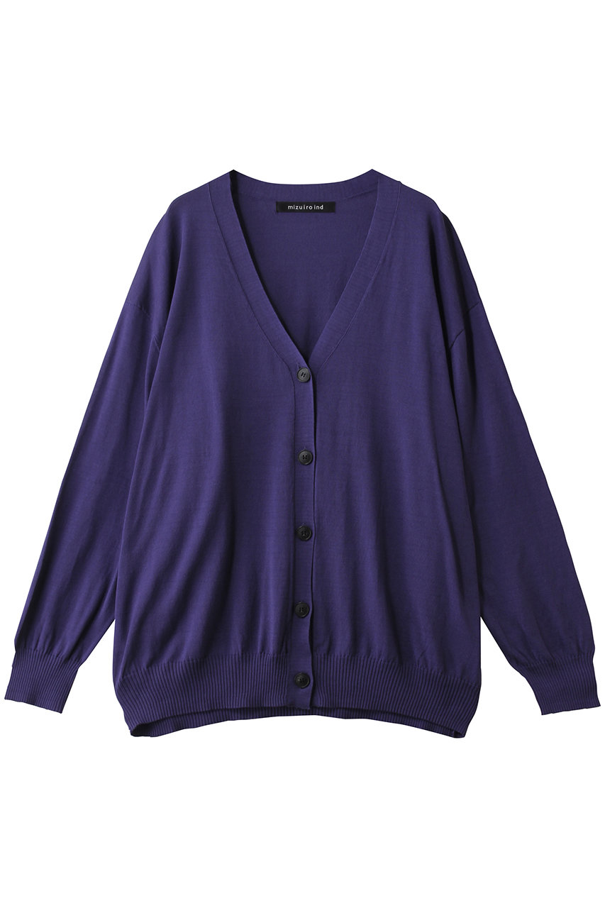 ミズイロインド/mizuiro indのV neck wide C/D カーディガン(purple/1-220060)