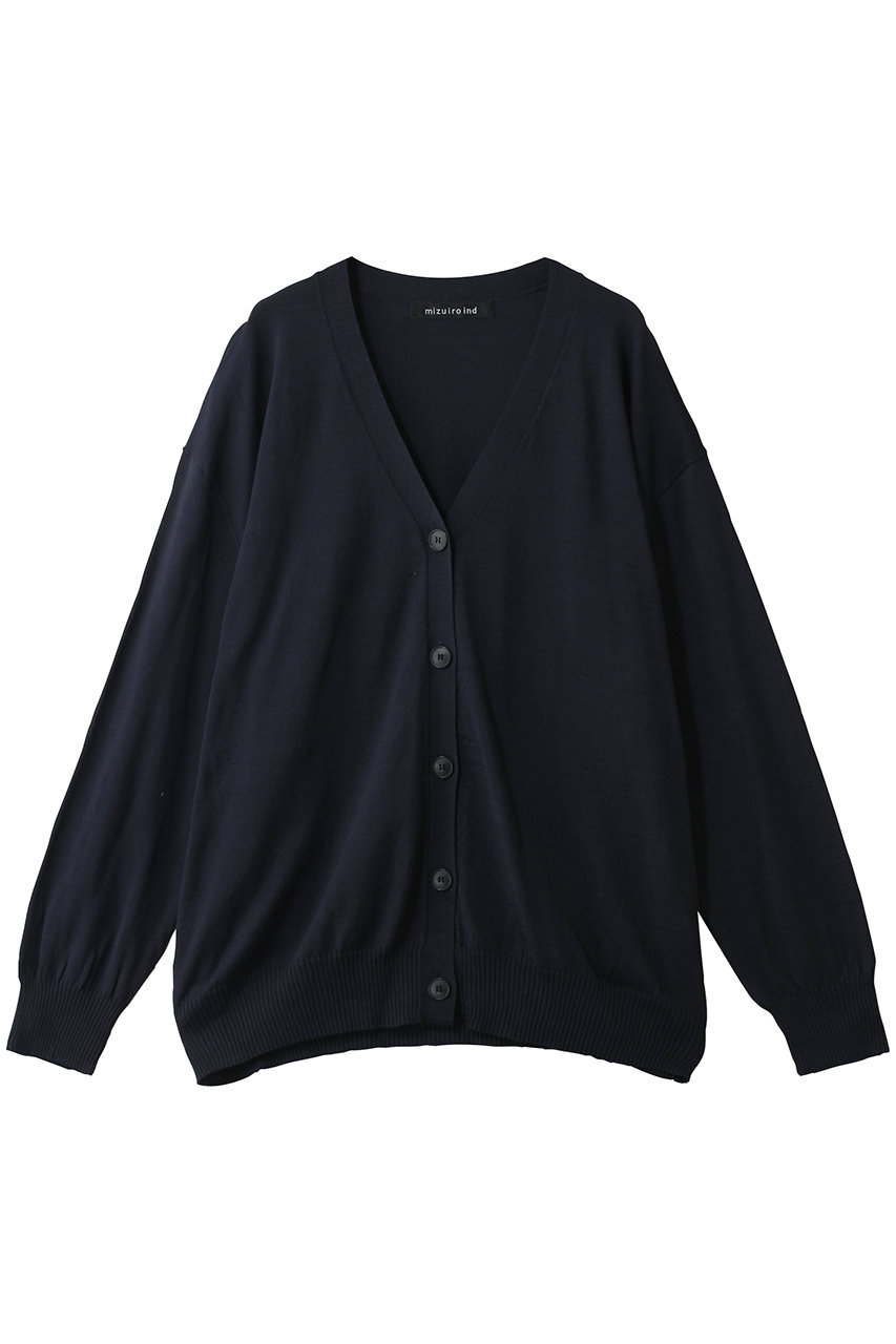 ミズイロインド/mizuiro indのV neck wide C/D カーディガン(navy/1-220060)