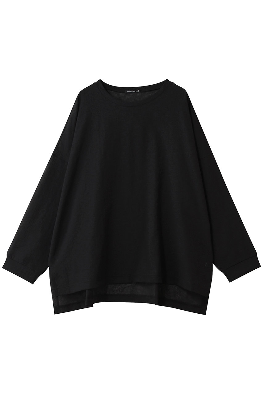 ミズイロインド/mizuiro indのwasher voile wide P/O プルオーバー(black/1-210070)