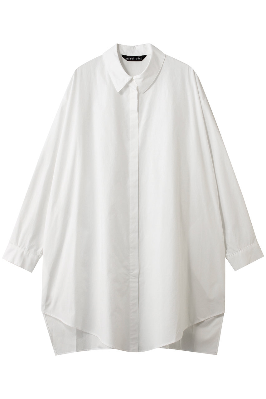 ミズイロインド/mizuiro indのbox cut shirt シャツ(off white/1-230128)