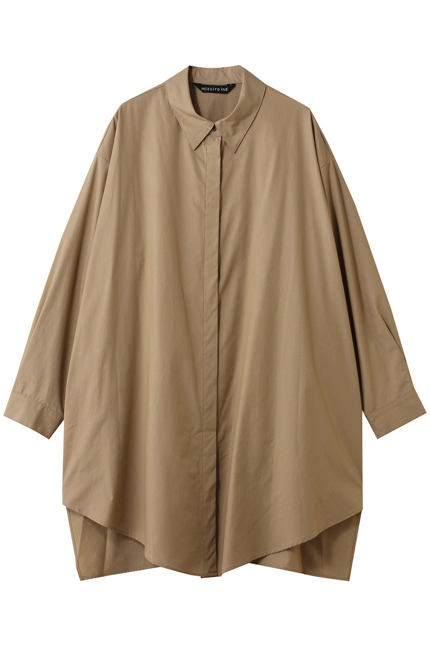 ミズイロインド/mizuiro indのbox cut shirt シャツ(beige/1-230128)