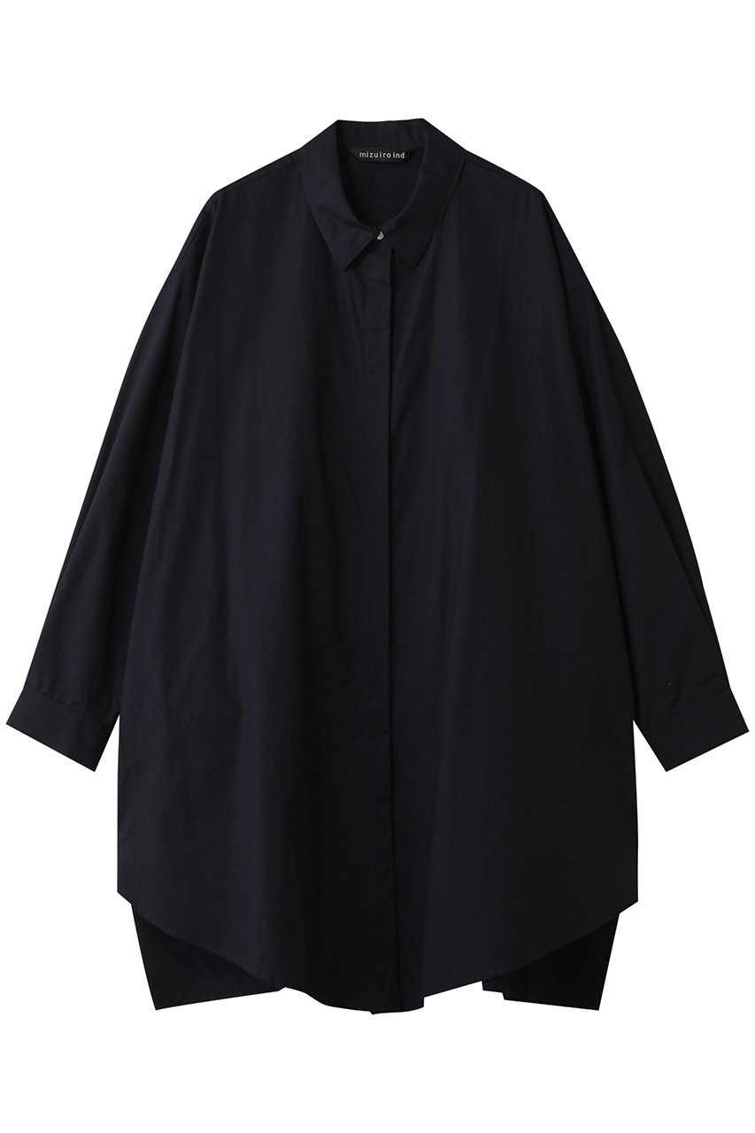 ミズイロインド/mizuiro indのbox cut shirt シャツ(navy/1-230128)