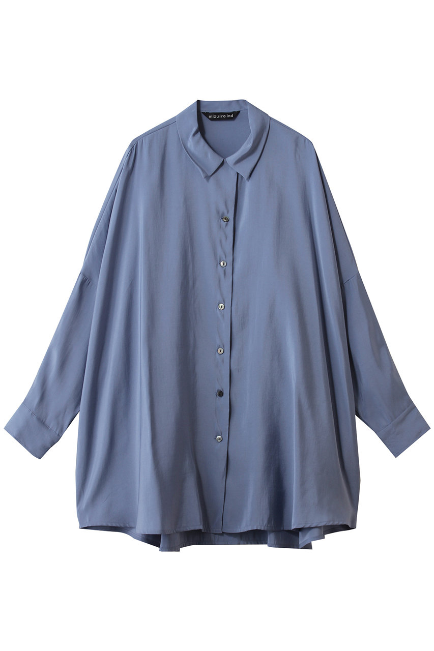ミズイロインド/mizuiro indのwide tunic shirt シャツ(blue/1-230129)