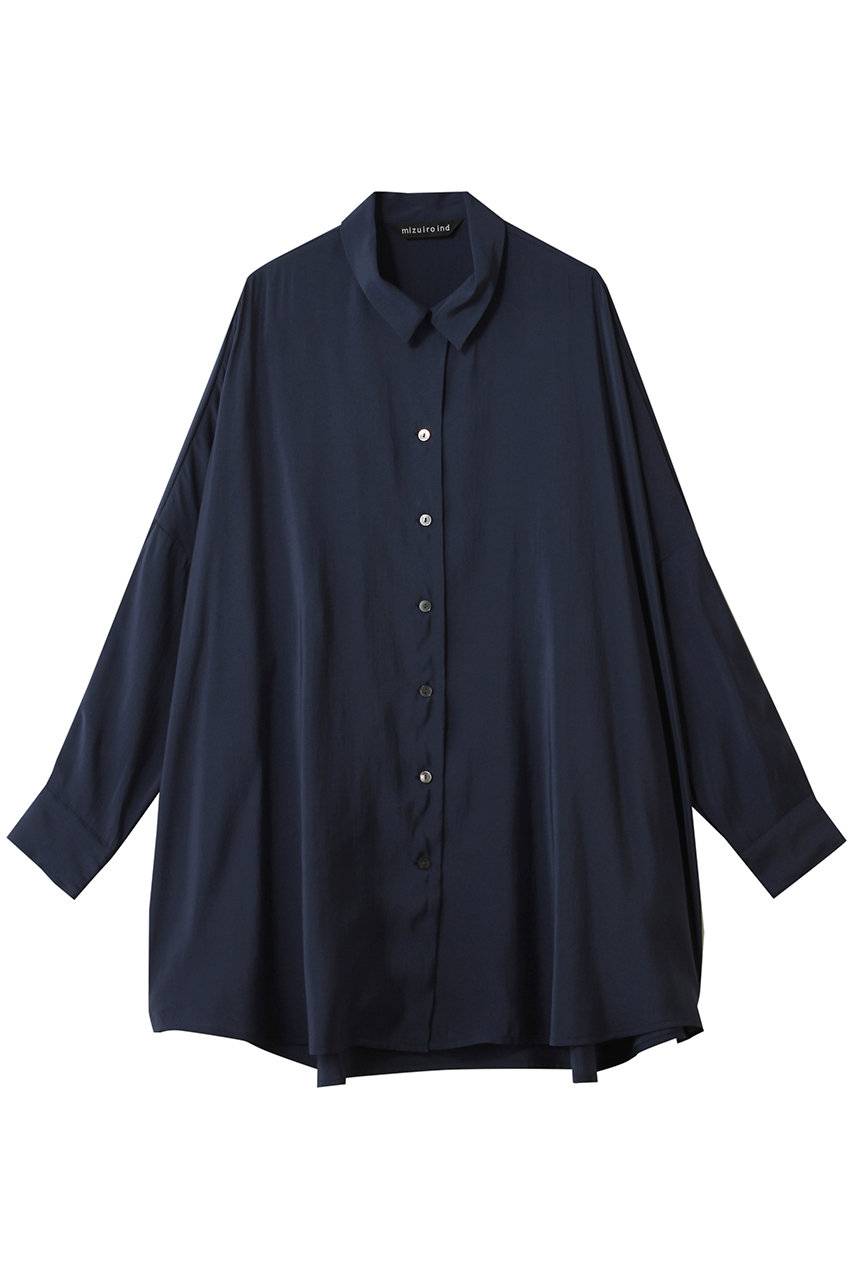 ミズイロインド/mizuiro indのwide tunic shirt シャツ(navy/1-230129)