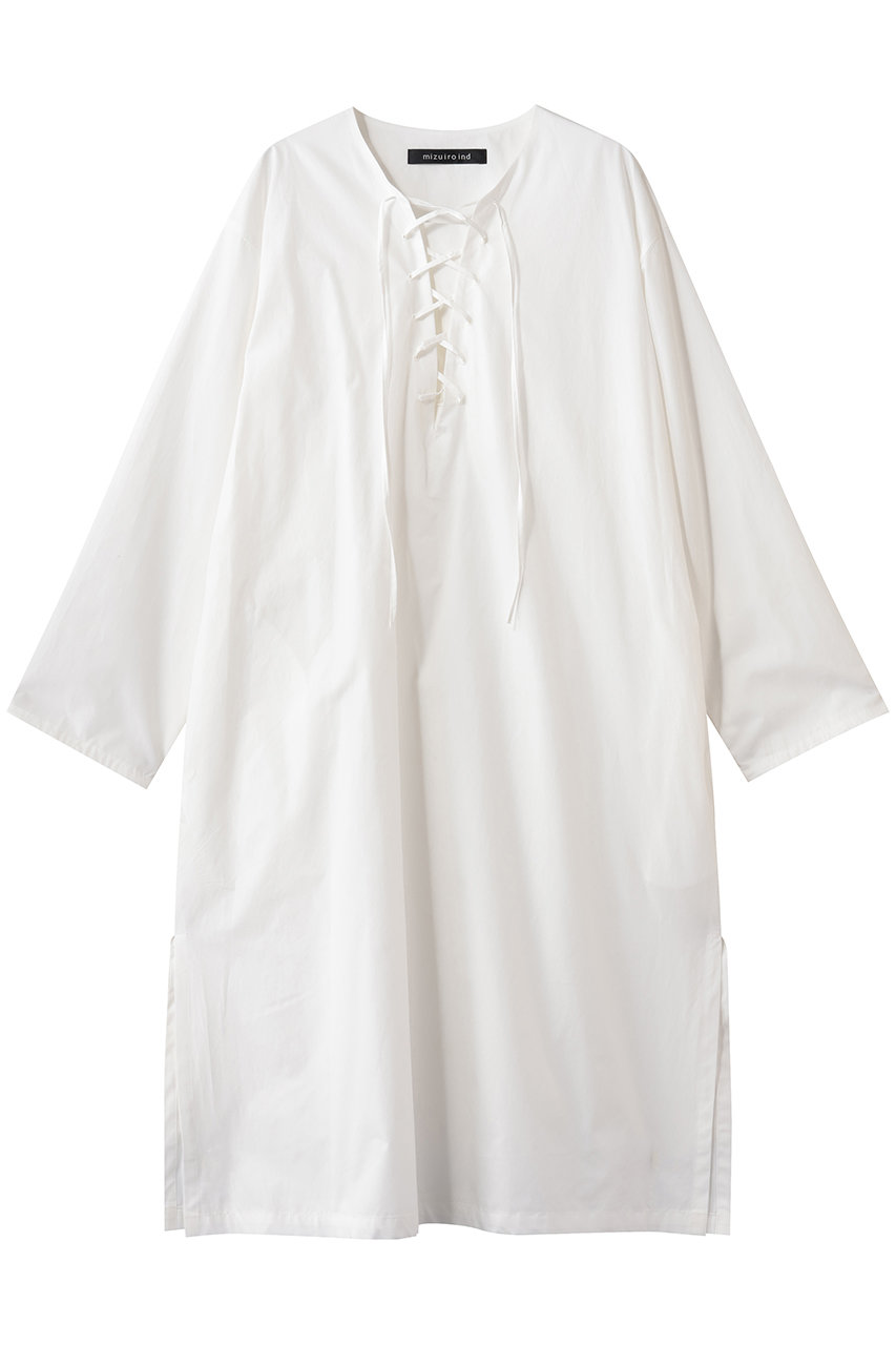 ミズイロインド/mizuiro indのlace up OP ワンピース(off white/1-250072)