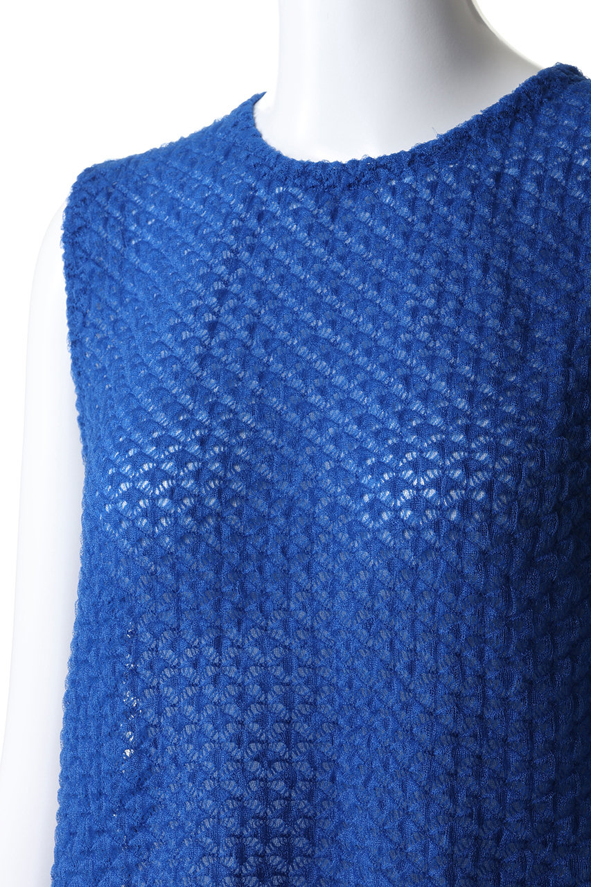 mizuiro ind(ミズイロインド)｜patterned sheer vest ベスト/off white