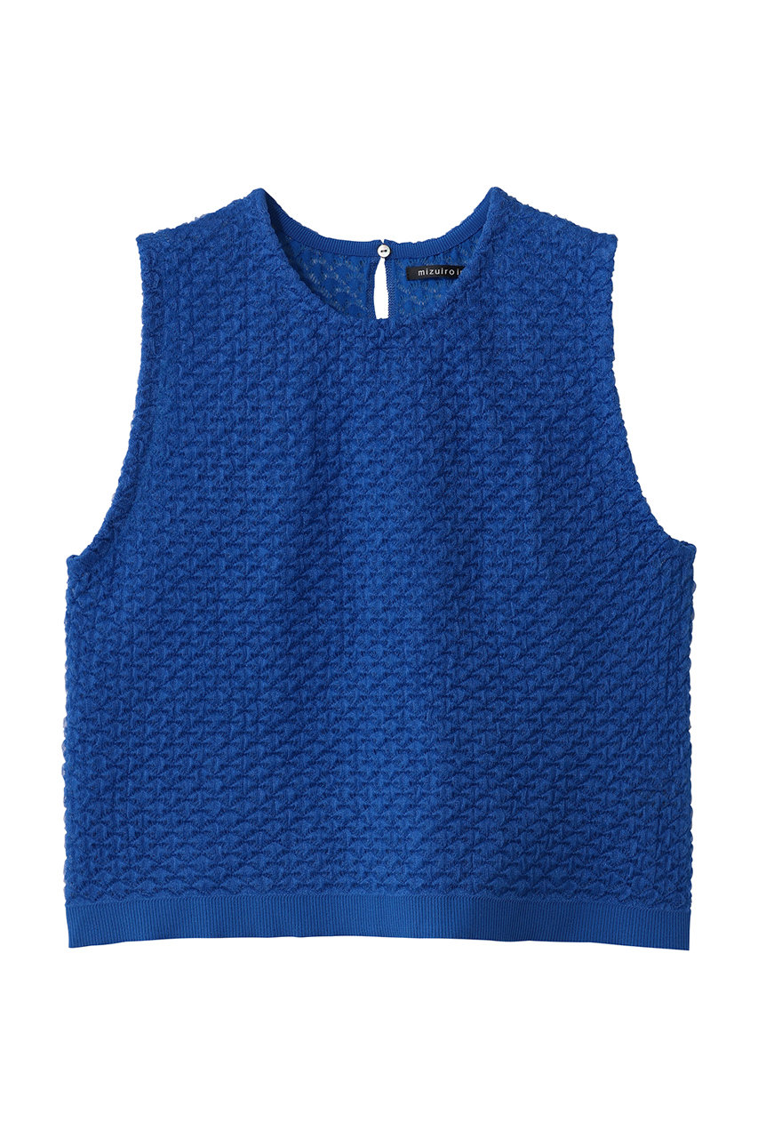 ミズイロインド/mizuiro indのpatterned sheer vest ベスト(blue/1-220057)