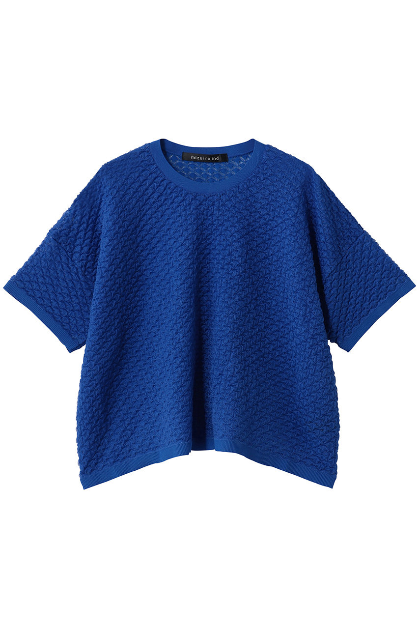 ミズイロインド/mizuiro indのpatterned sheer wide P/O プルオーバー(blue/1-220058)
