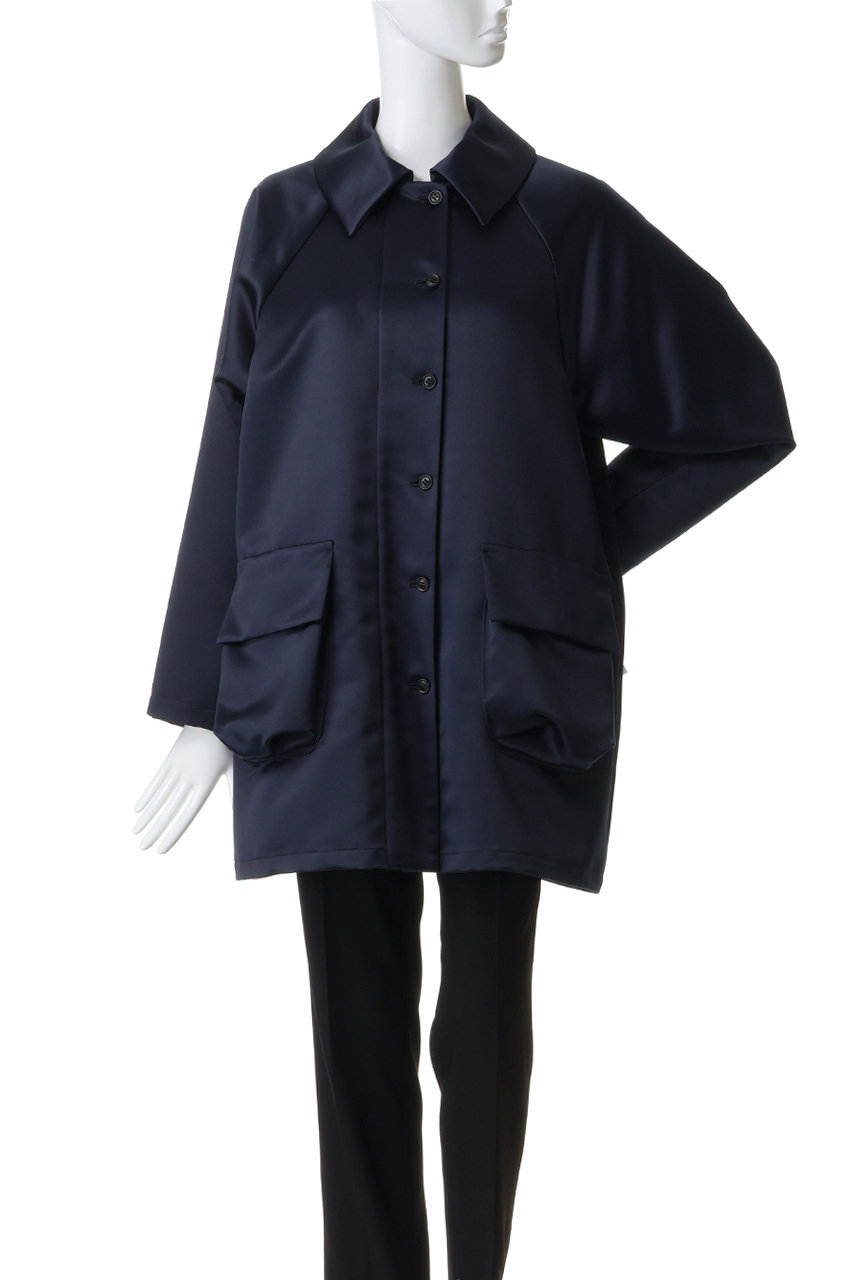 mizuiro ind(ミズイロインド)|satin dolman coat コート/navy mizuiro ind(ミズイロインド)|satin dolman coat コート/navy