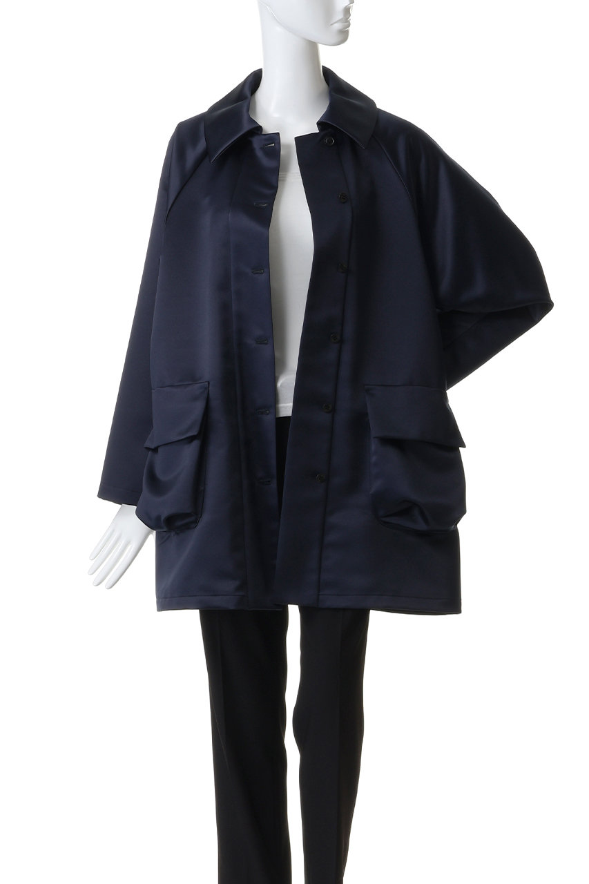 mizuiro ind(ミズイロインド)｜satin dolman coat コート/navy の通販