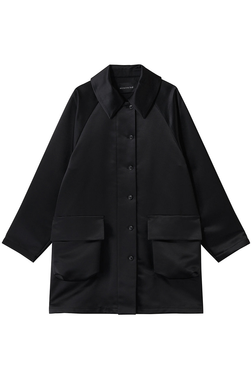 ミズイロインド/mizuiro indのsatin dolman coat コート(black/1-270031)