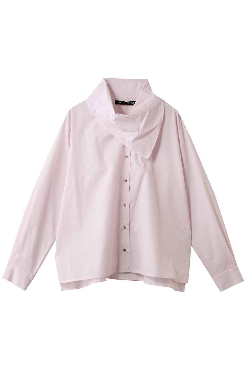 ミズイロインド/mizuiro indのscarf collar shirt シャツ(pink/1-230148)