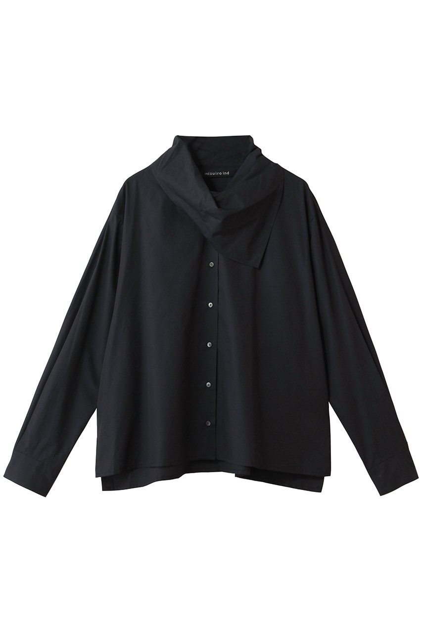 ミズイロインド/mizuiro indのscarf collar shirt シャツ(navy/1-230148)