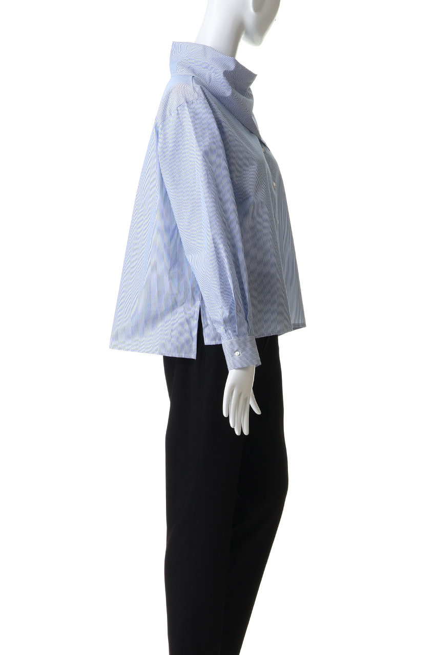 mizuiro ind(ミズイロインド)｜stripe scarf collar shirt シャツ/blue